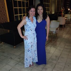 Banana Republic Blue Floral Evening Gown